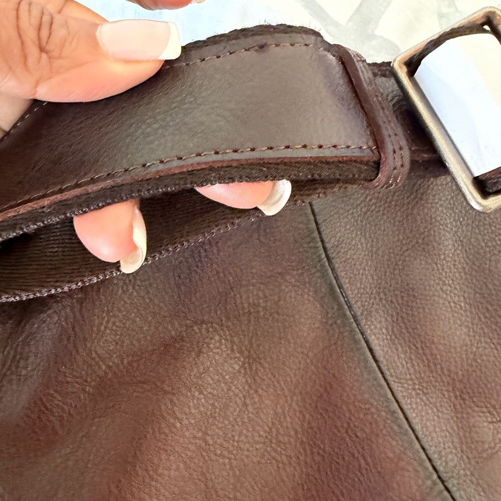 Men's Brown Leather Sling Belt Bag - Picture 5 of 6